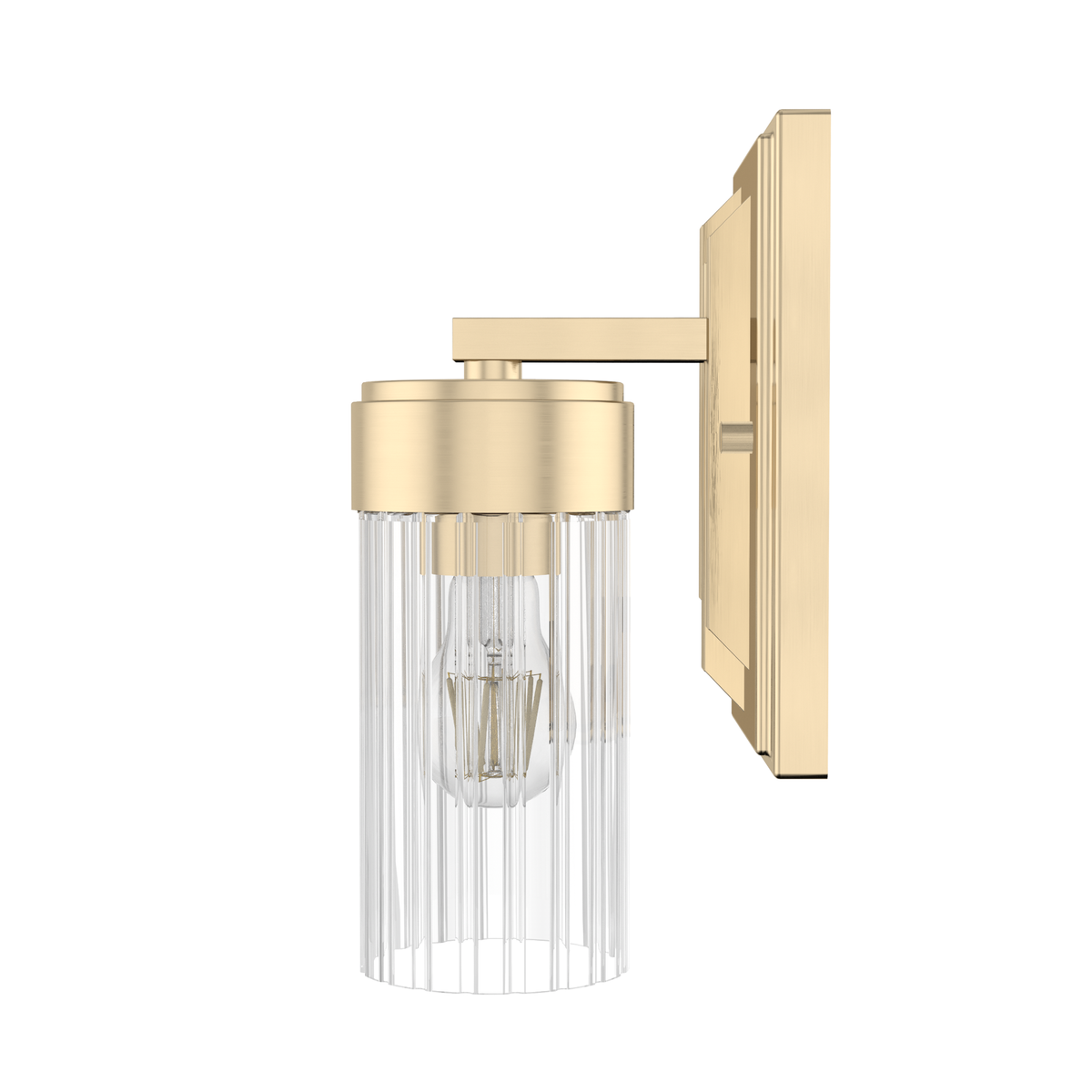 Gatz 10.5-inch 1-light Alturas Gold Wall Sconce with Clear Fluted Glass