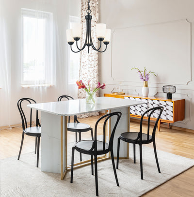17'' Ivey Lake Matte Black 5 Light Chandelier