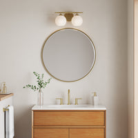15.25'' Kimorra Vintage Brass 2 Light Bath Vanity