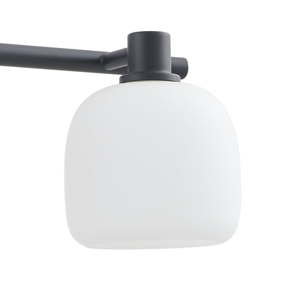 Valentina 24-inch 3-light Matte Black Vanity Light with Etched Opal Glass Shades