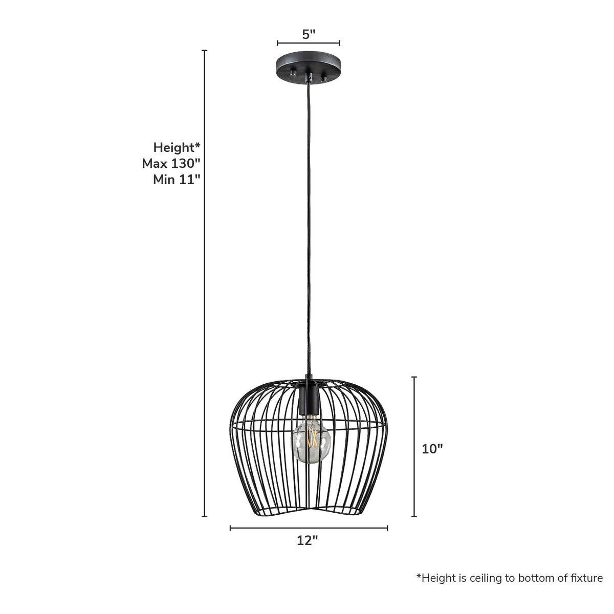 Redding 12-inch 1-light Matte Black Industrial Pendant with Matte Black Metal Shade