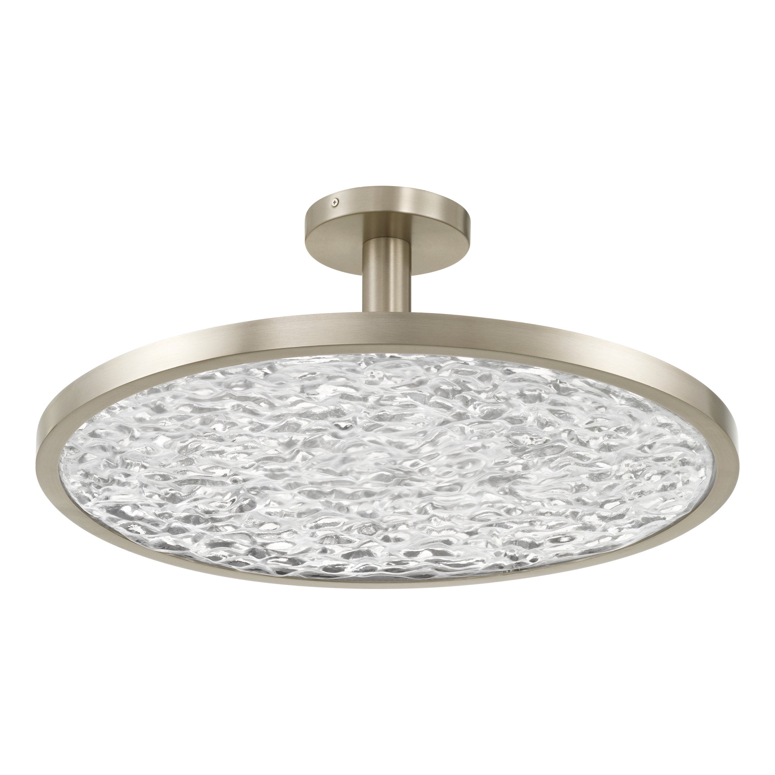 Courtney 24-inch Champagne Gold 5CCT LED Convertible Pendant with Clear Water Glass