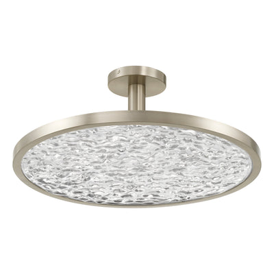 Courtney 24-inch Champagne Gold 5CCT LED Convertible Pendant with Clear Water Glass