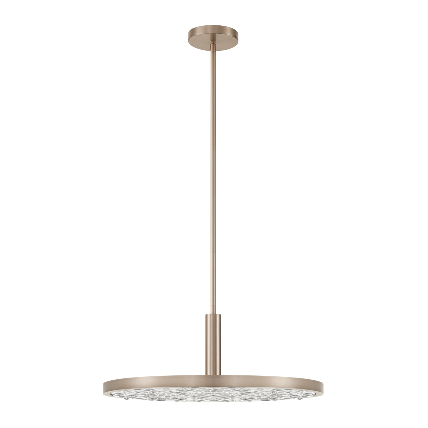 Courtney 24-inch Champagne Gold 5CCT LED Convertible Pendant with Clear Water Glass