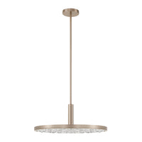 Courtney 24-inch Champagne Gold 5CCT LED Convertible Pendant with Clear Water Glass