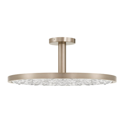 Courtney 24-inch Champagne Gold 5CCT LED Convertible Pendant with Clear Water Glass