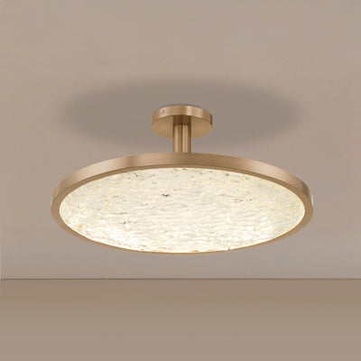 Courtney 24-inch Champagne Gold 5CCT LED Convertible Pendant with Clear Water Glass