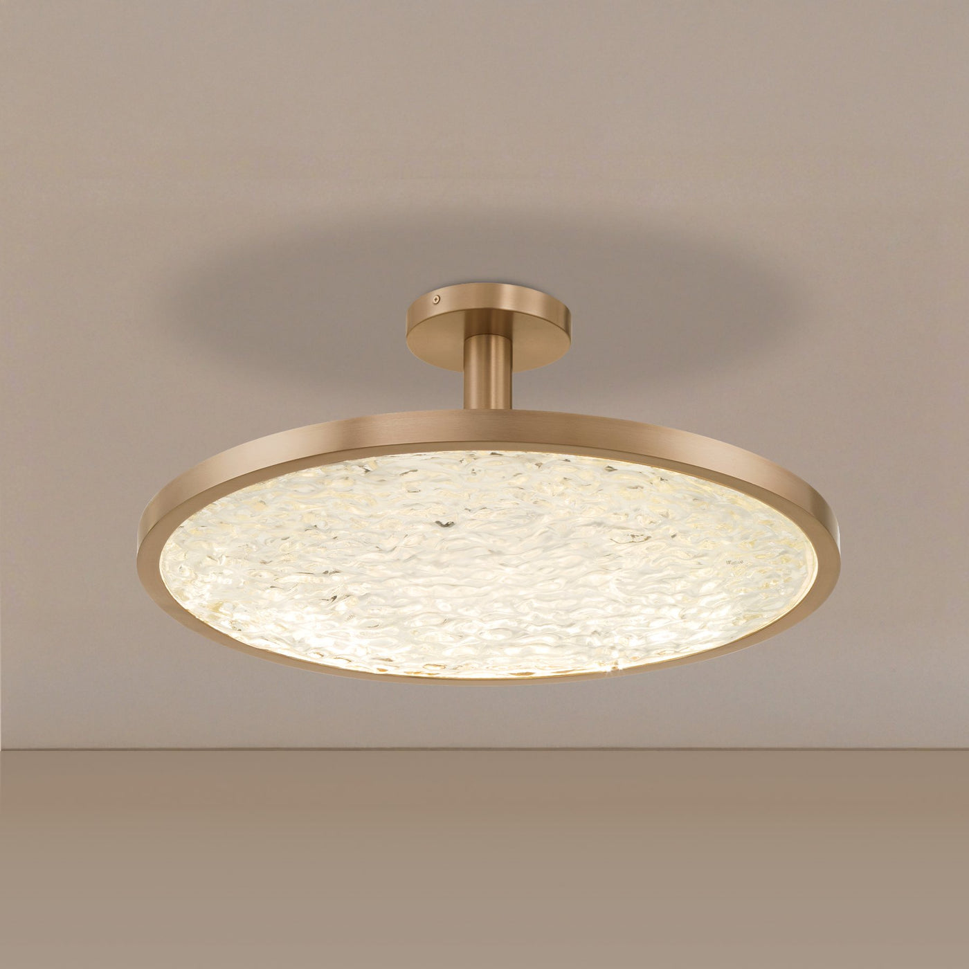 Courtney 24-inch Champagne Gold 5CCT LED Convertible Pendant with Clear Water Glass