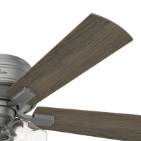 52 inch Crestfield Matte Silver Low Profile Ceiling Fan with LED Light Kit and Pull Chain