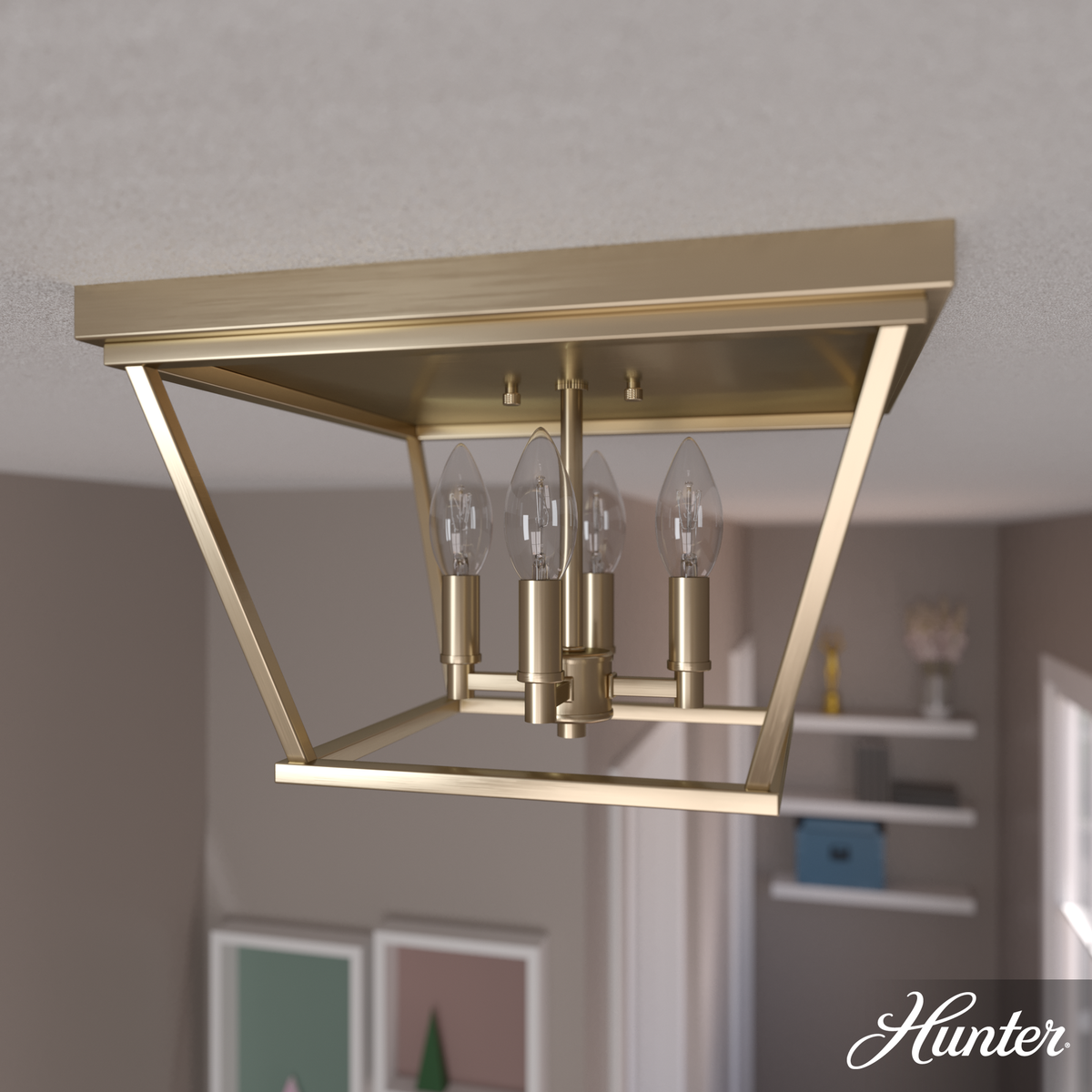 Laurel Ridge 14-inch 4-light Alturas Gold Flush Mount Ceiling Light