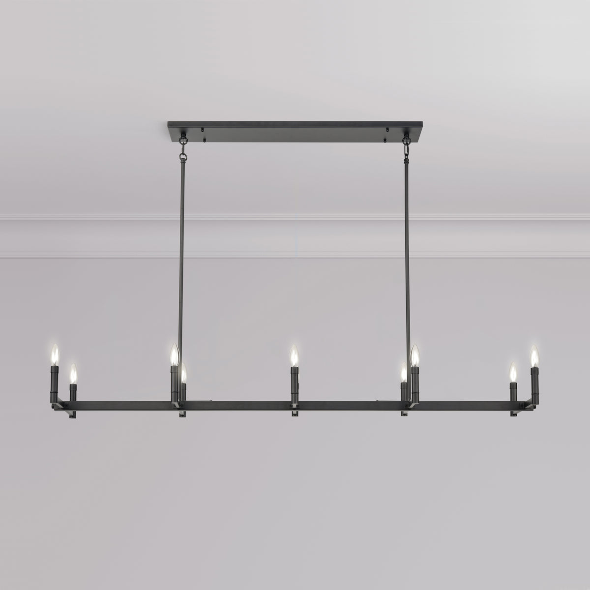 4.25'' Daxley Matte Black 10 Light Linear Chandelier