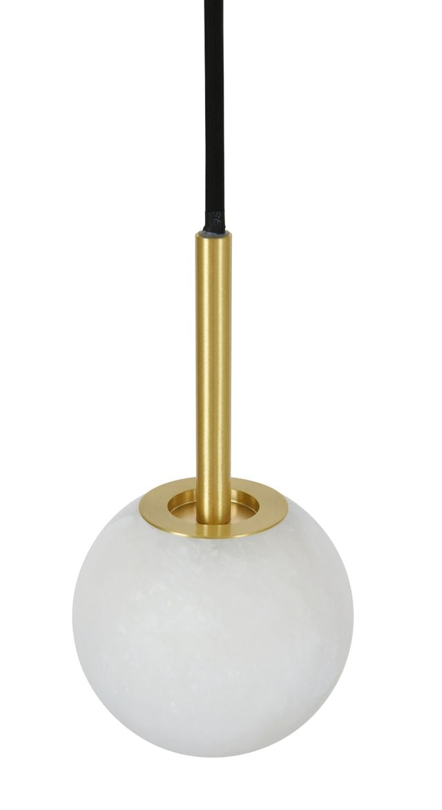 Lucent 1 Light Brass Pendant Light 4 Inch Alabaster