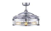 Classic 48 Inch 3 Light Chrome Fan with Retractable Blades