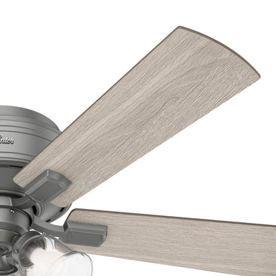 52 inch Crestfield Matte Silver Low Profile Ceiling Fan with LED Light Kit and Pull Chain