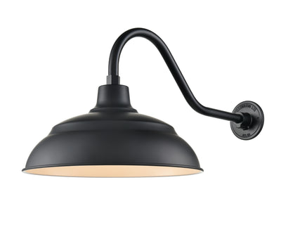 17'' Satin Black Aluminum R Series Aluminum Warehouse Shade