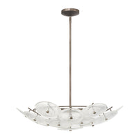 Avril 29-inch 6-light Forged Bronze Chandelier with Clear Starburst Glass Shade