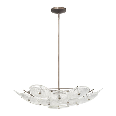 Avril 29-inch 6-light Forged Bronze Chandelier with Clear Starburst Glass Shade