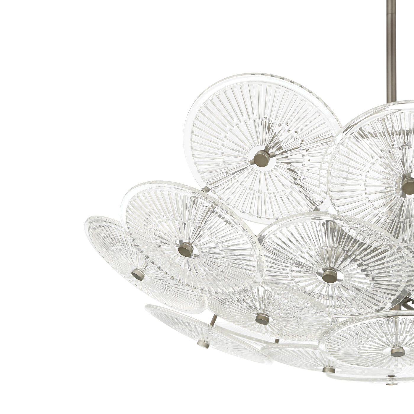 Avril 29-inch 6-light Forged Bronze Chandelier with Clear Starburst Glass Shade