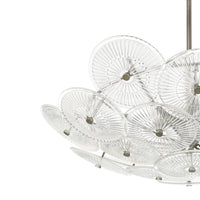 Avril 29-inch 6-light Forged Bronze Chandelier with Clear Starburst Glass Shade