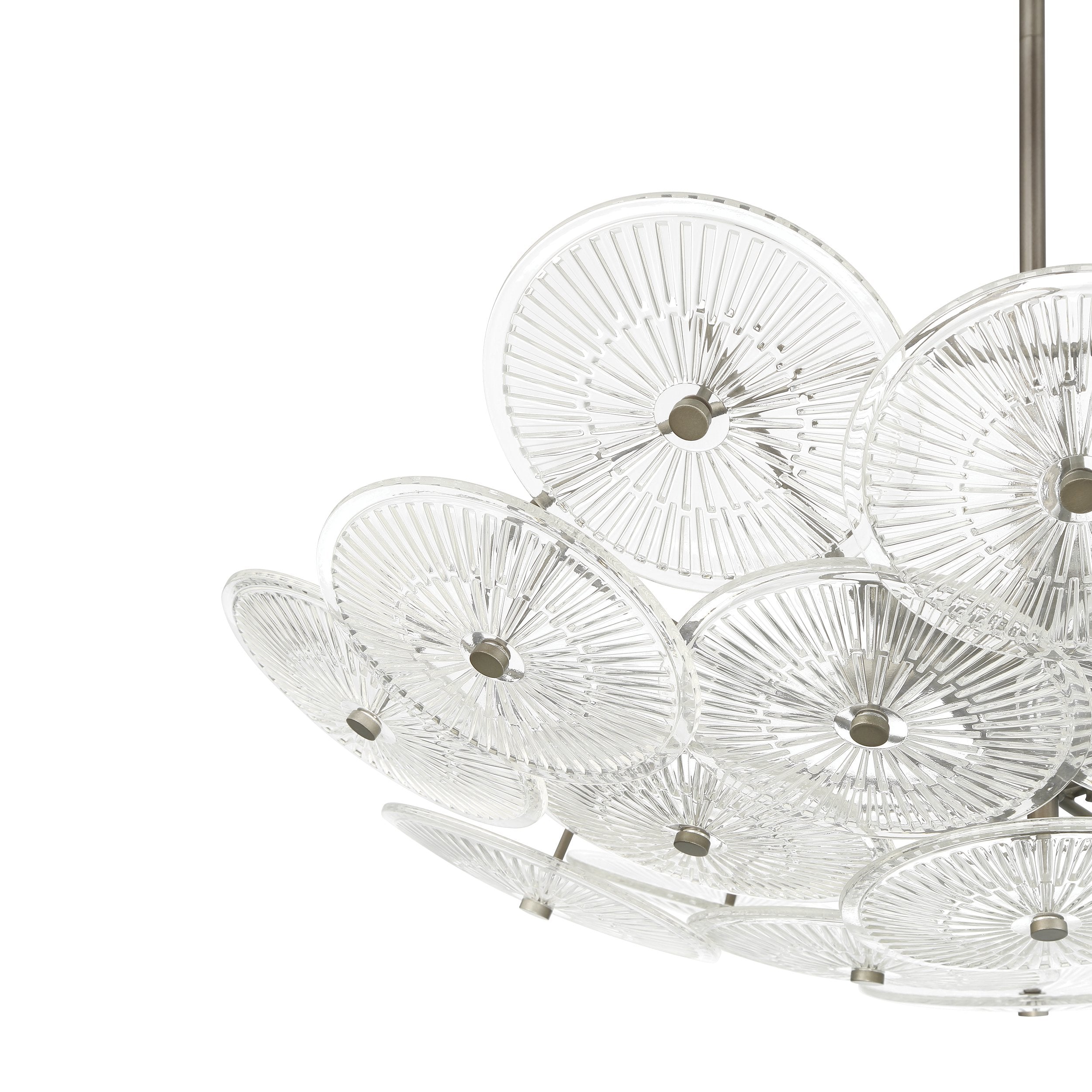Avril 29-inch 6-light Forged Bronze Chandelier with Clear Starburst Glass Shade