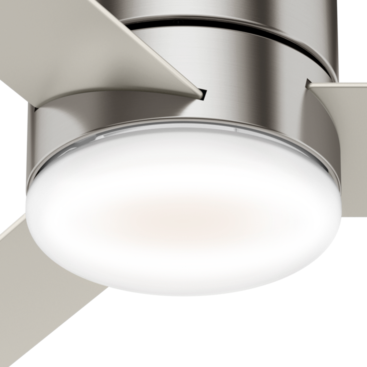 44 inch Minimus Brushed Nickel Low Profile Ceiling Fan with LED Light Kit and Handheld Remote