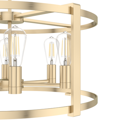 Astwood 26-inch 6-light Alturas Gold Drum Chandelier with Clear Glass