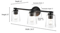 24.5''  Brushed Nickel 3 Light Bath Vanity