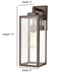 6''  Powder Coated Black 1 Light Wall Sconce