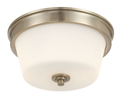 13-inch Strayhan Modern Gold 2-Light White Frosted Glass Flush Mount Ceiling Light