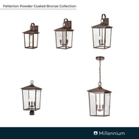 9'' Fetterton Powder Coated Bronze 2 Light Wall Sconce