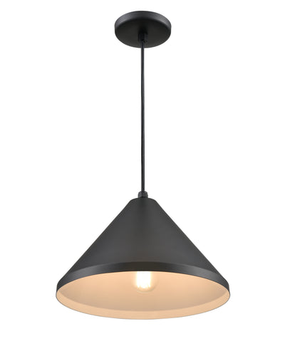 13 x 8.75-inch R Series Satin Black 1-Light Black Glass Cone Pendant Light