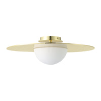 Solstice 22-inch Polished Brass 5CCT LED Convertible Pendant with Opal Ribbed Glass Shade