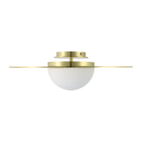 Solstice 22-inch Polished Brass 5CCT LED Convertible Pendant with Opal Ribbed Glass Shade