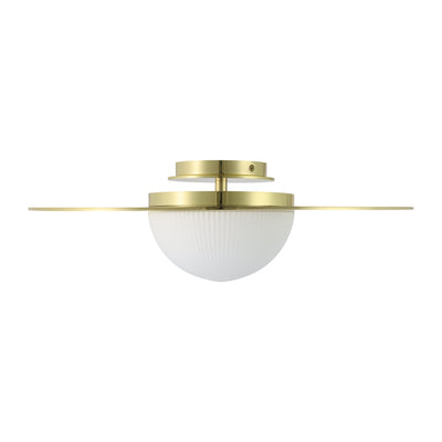 Solstice 22-inch Polished Brass 5CCT LED Convertible Pendant with Opal Ribbed Glass Shade