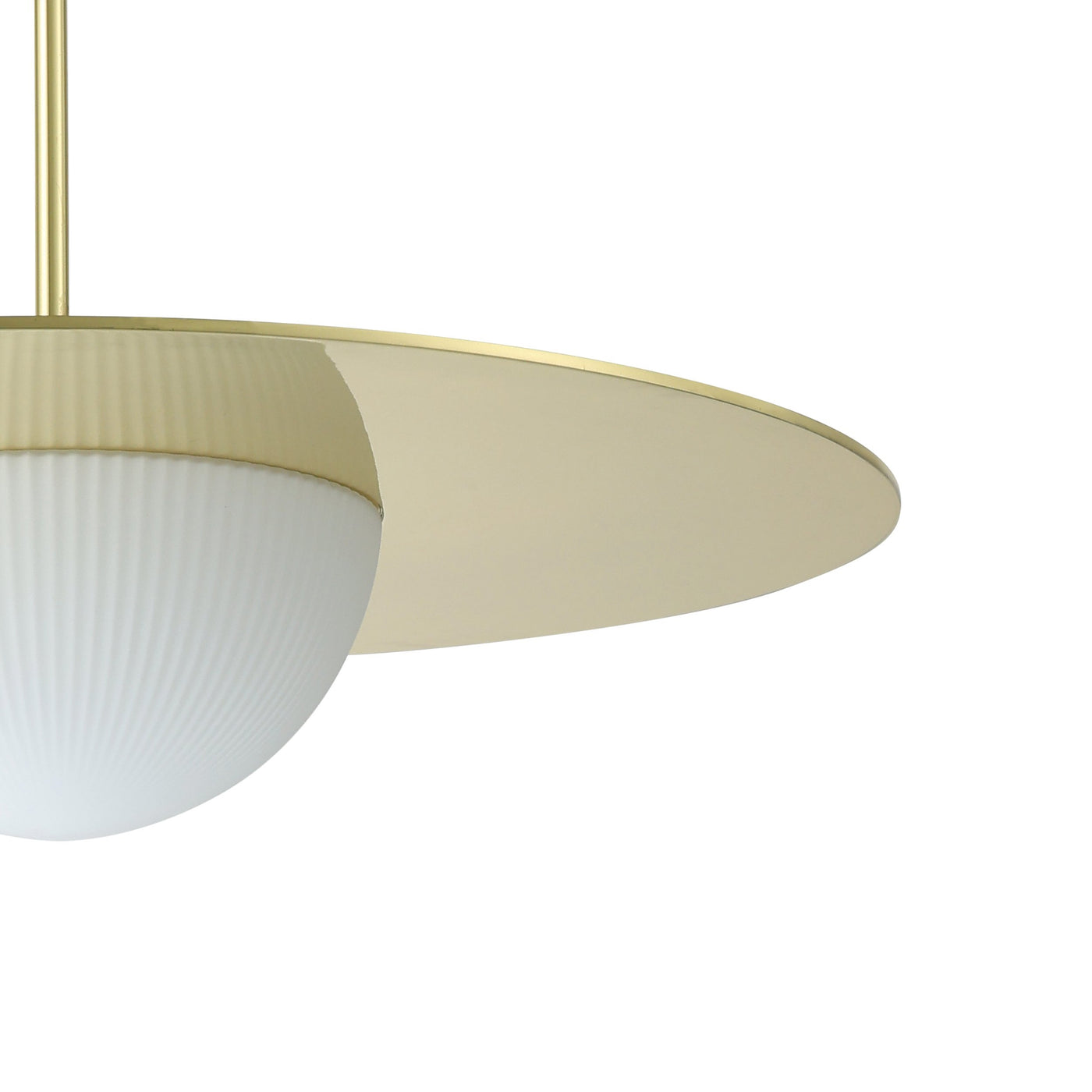 Solstice 22-inch Polished Brass 5CCT LED Convertible Pendant with Opal Ribbed Glass Shade