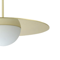 Solstice 22-inch Polished Brass 5CCT LED Convertible Pendant with Opal Ribbed Glass Shade