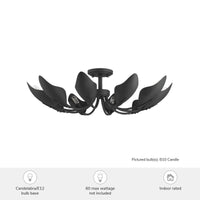 Juneway 28-inch 10-light Matte Black Flush Mount Ceiling Light with Matte Black Metal Shade