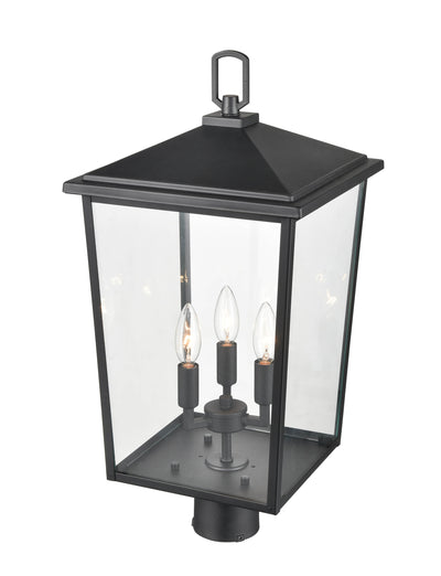 23'' Fetterton Powder Coated Black 3 Light Post Lantern