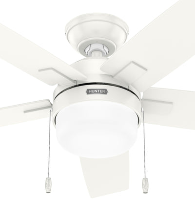 44 inch Anisten Fresh White Ceiling Fan with LED Light Kit and Pull Chain