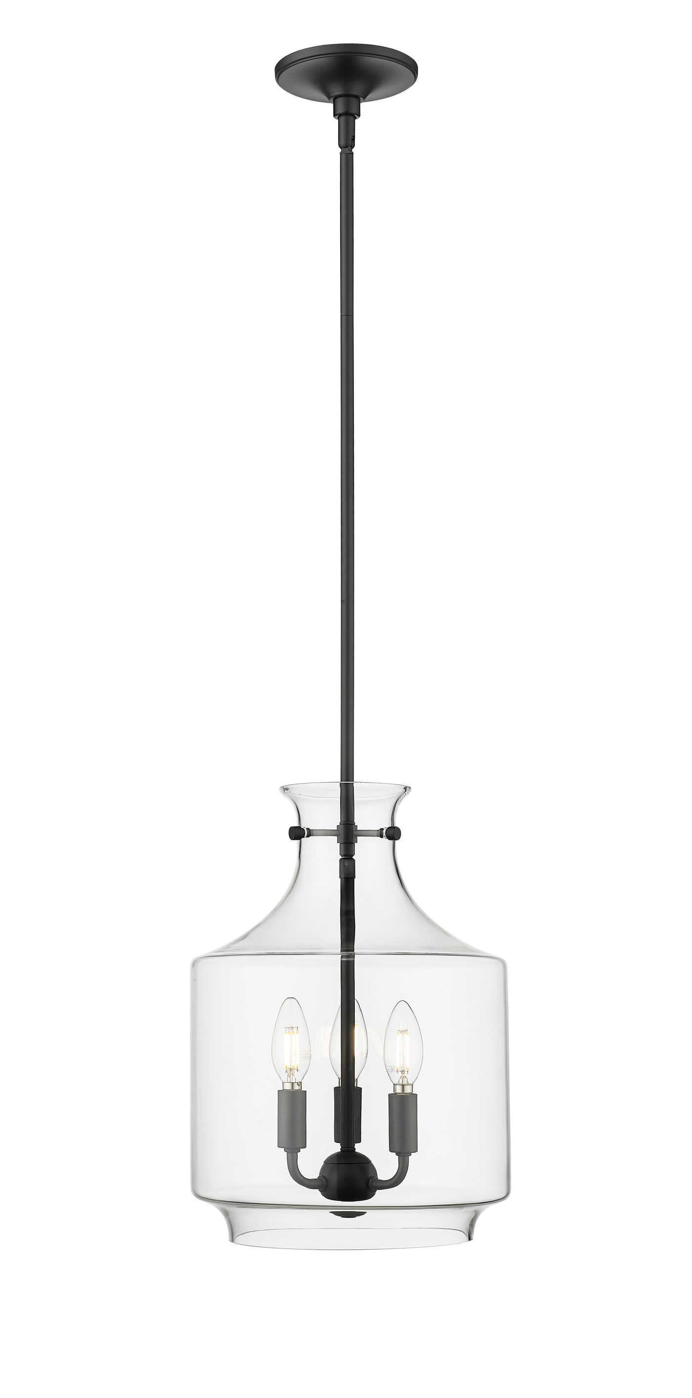 15.5'' Mahannah Matte Black 3 Light Pendant