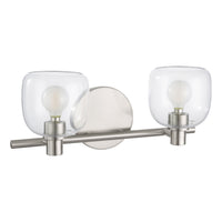 Valentina 15-inch 2-light Brushed Nickel Vanity Light with Clear Glass Shades