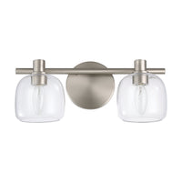 Valentina 15-inch 2-light Brushed Nickel Vanity Light with Clear Glass Shades