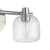 Valentina 15-inch 2-light Brushed Nickel Vanity Light with Clear Glass Shades