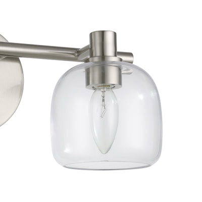 Valentina 15-inch 2-light Brushed Nickel Vanity Light with Clear Glass Shades