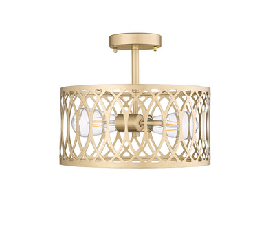 11'' Arelyn Painted Modern Gold 1 Light Semi-Flush Mount