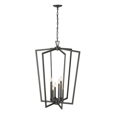36'' Lizabeth Matte Black 6 Light Pendant