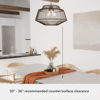 Brookhollow 24.5-inch 4-light Sable Rattan and Sable Pendant with Rattan Shade