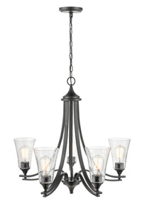 25.5'' Natalie Matte Black 5 Light Chandelier