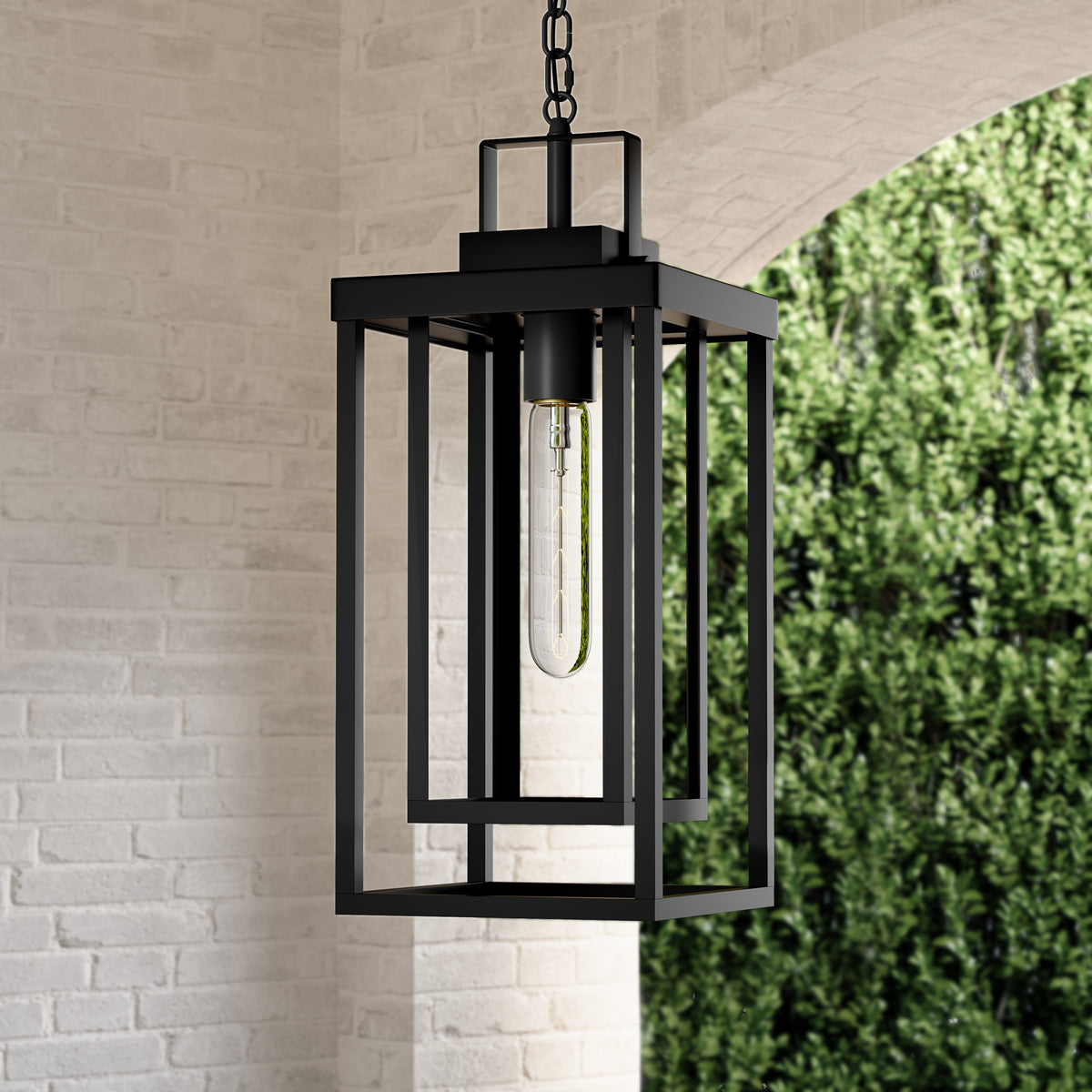 19.25'' McDonough Powder Coated Black 1 Light Hanging Lantern