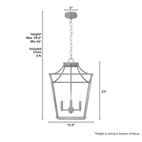 Laurel Ridge 15-inch 4-light Brushed Nickel Lantern Pendant